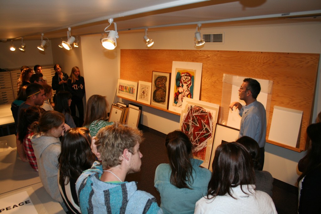 Professor Rothman utilizes the Museum Collection Study Room, 2011